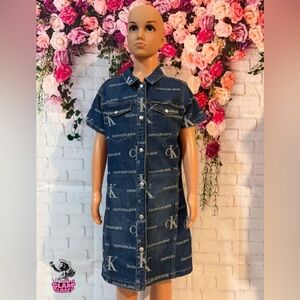 Calvin Klein Kids Blue Denim Dress